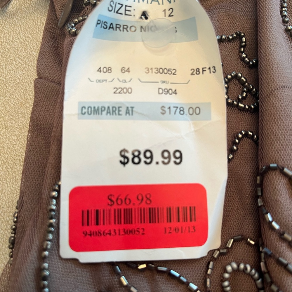 Fancy short brown dress with beading